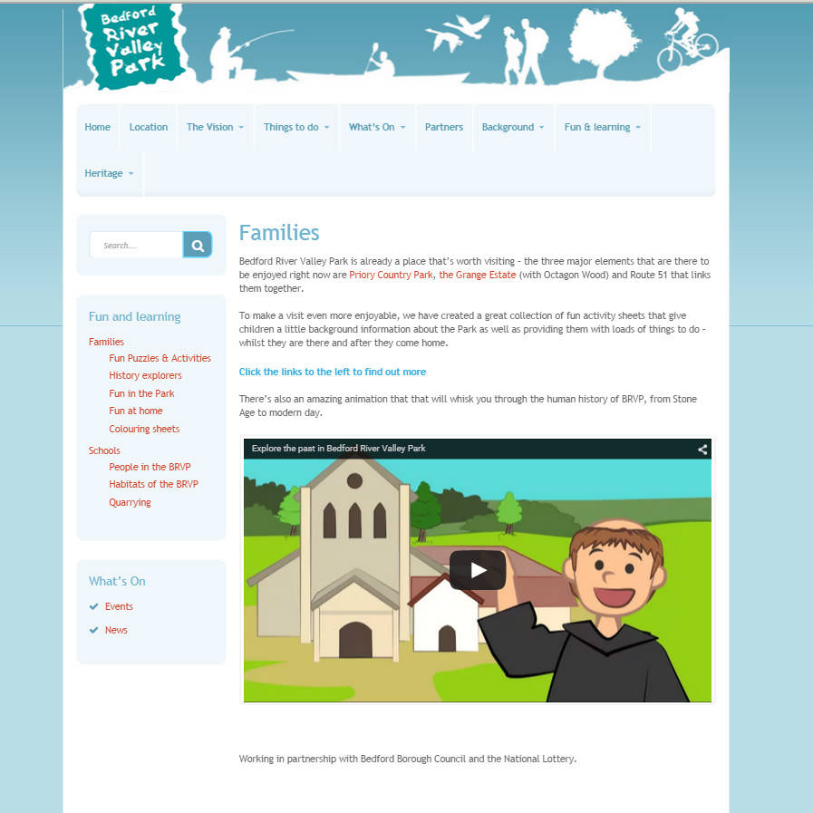 Historical educational Animation for Bedford River Valley Park - on website.