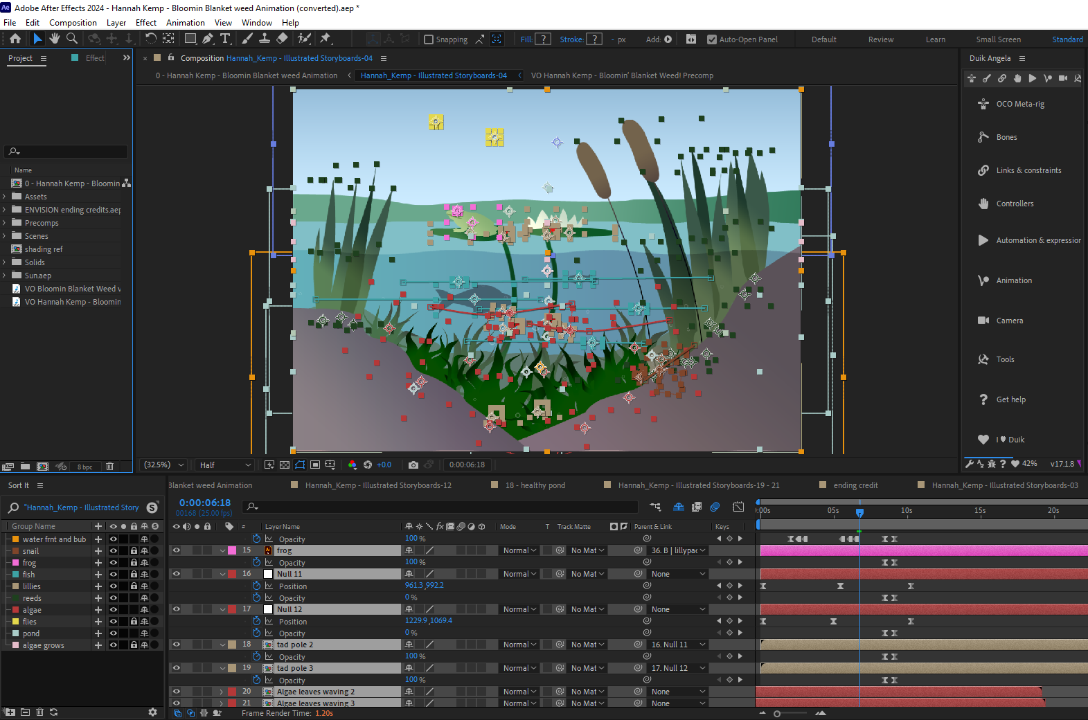 Screenshot of animation in After Effects.