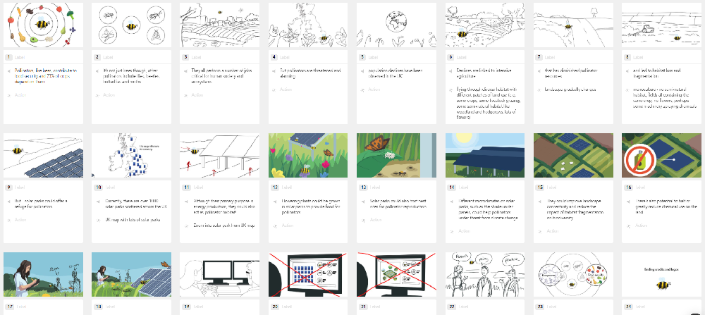 Sketched Storyboard - Solar parks for pollinators.