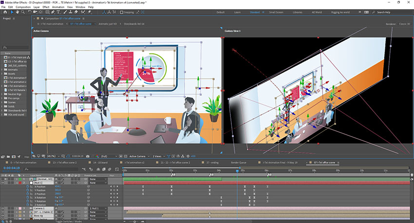 Animating in After Effects.