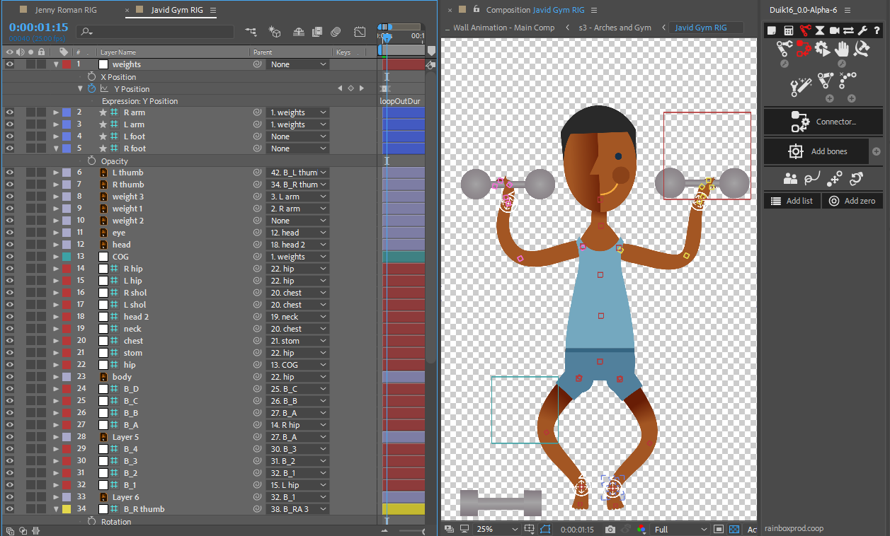 Javid character rig with Duik in After Effects