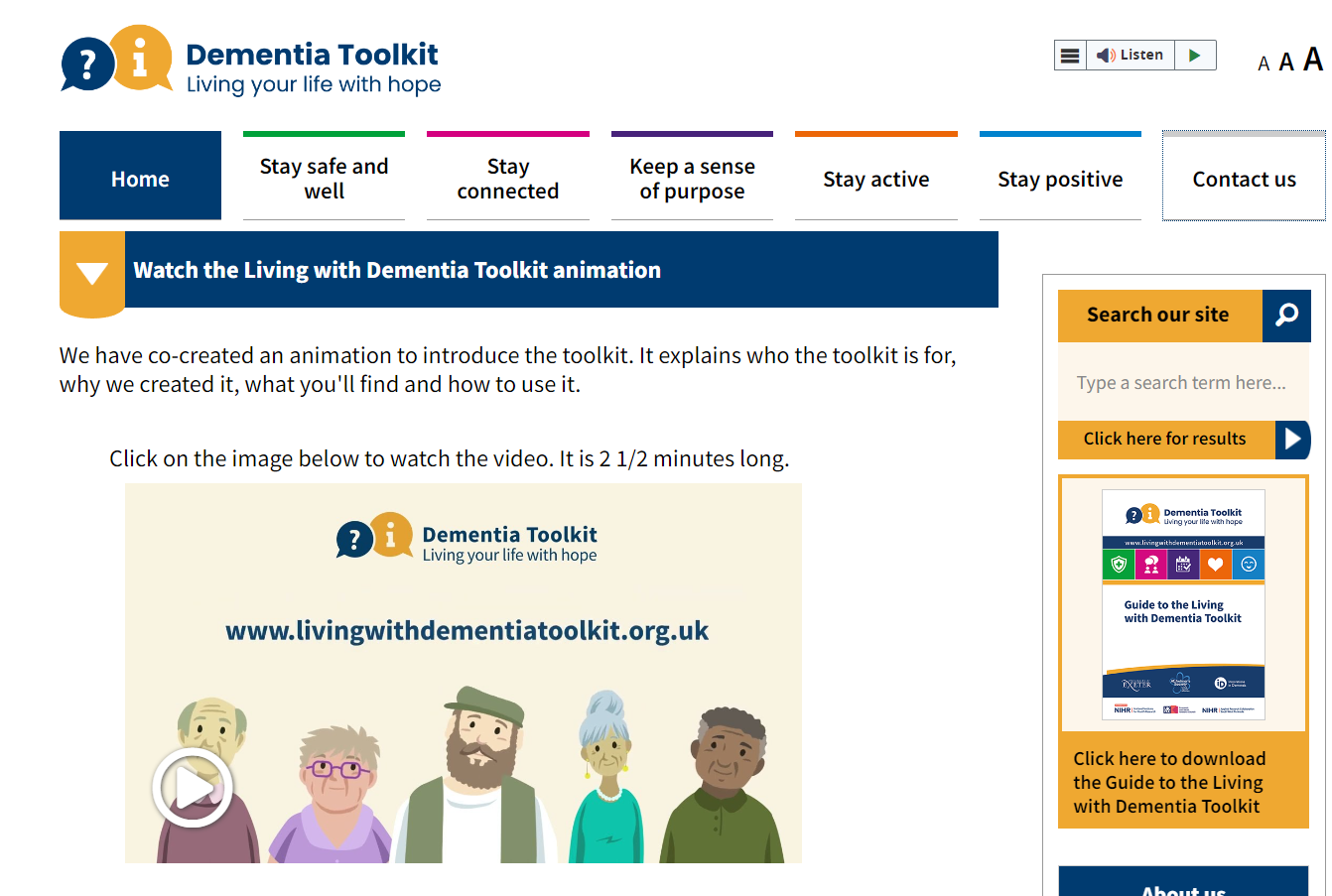 Video used on Toolkit website.