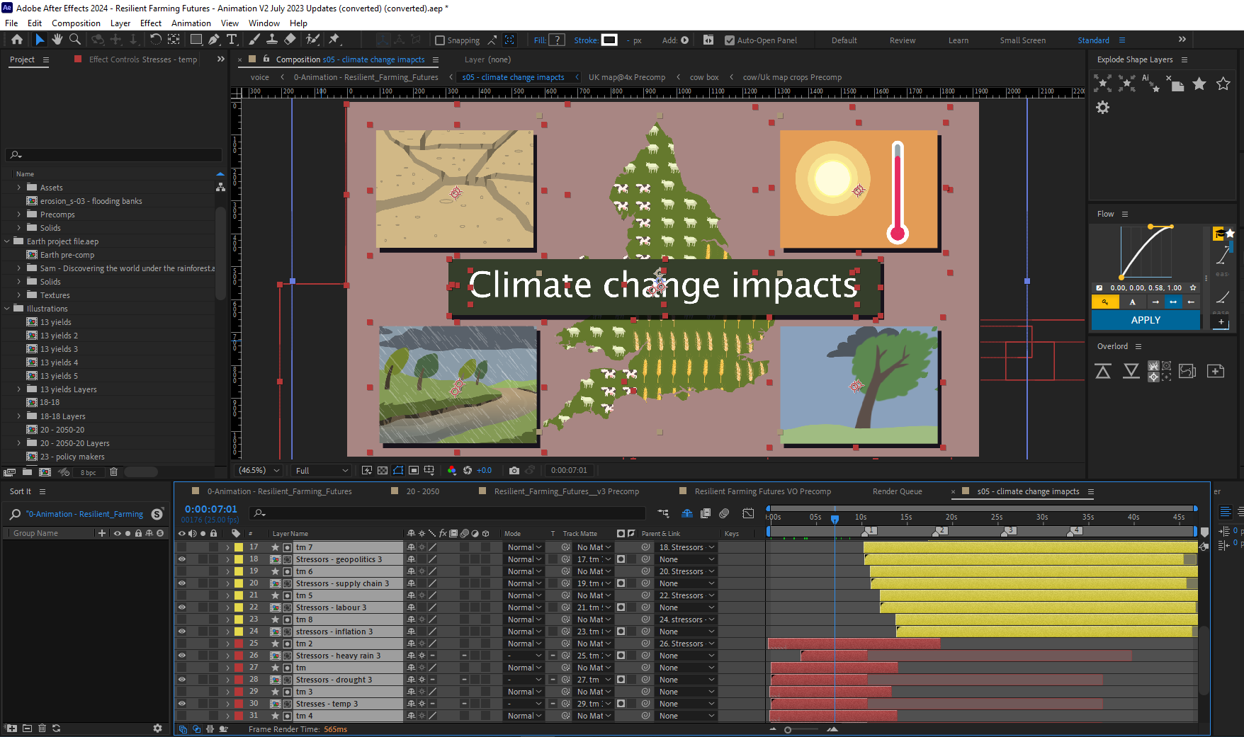 Screenshot of the animation being created in Adobe After Effects.