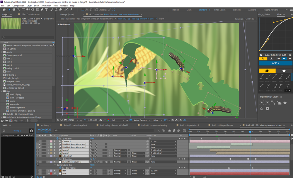 Animation in Adobe After Effects.