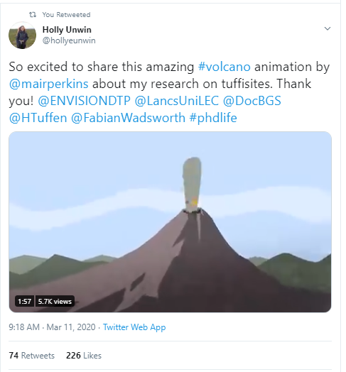 Holly volcano animation on Twitter.