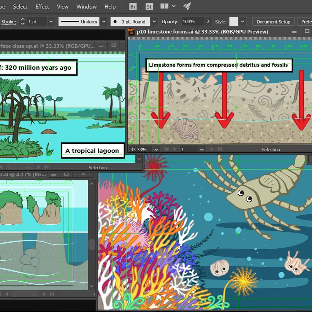Preparing illustrations for animation in Adobe Illustrator.