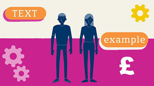 Style concept 1 for student finance explainer animation.