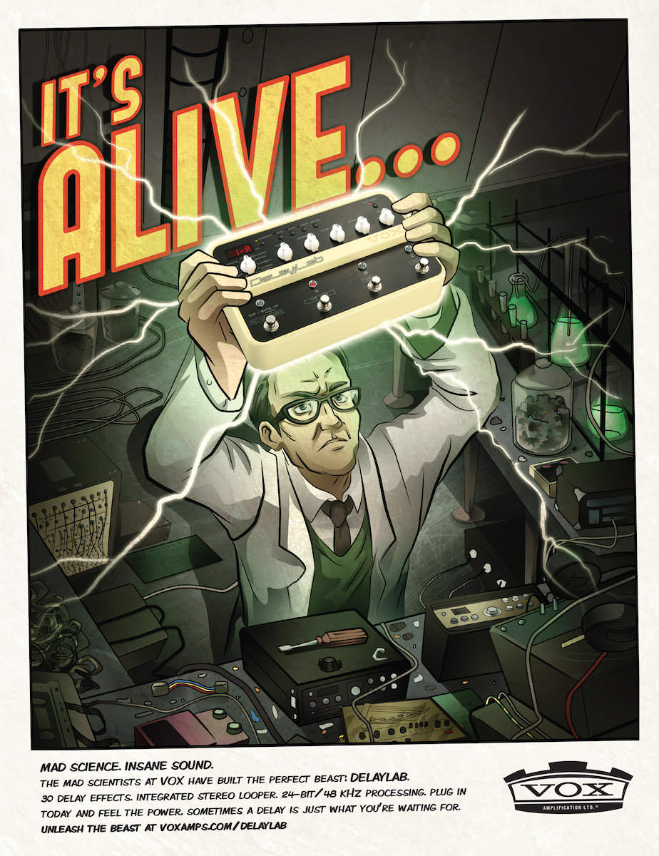 Illustration for magazine advert - VOX Delay Lab Whammy Pedal.