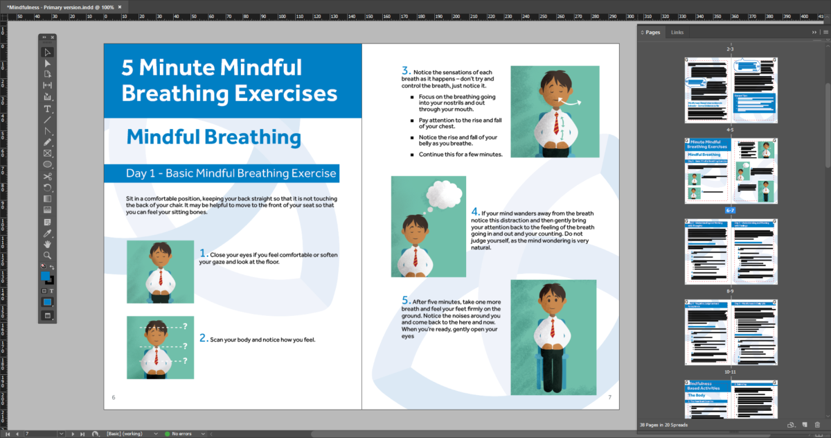 Designing booklets for Mental Health And Wellbeing In Schools.